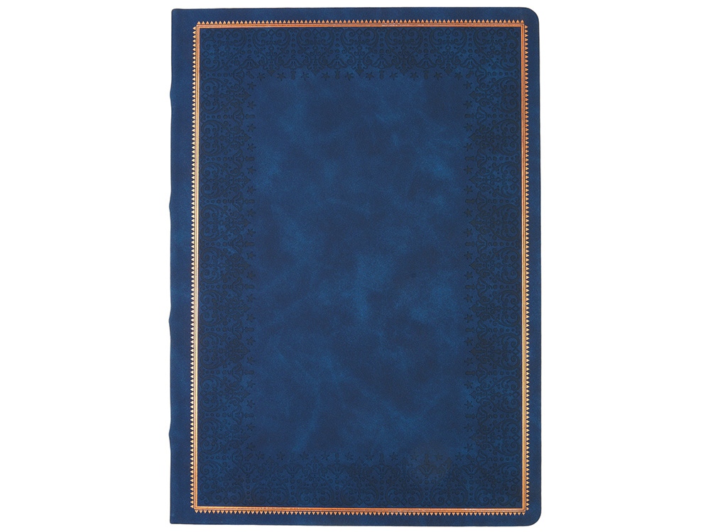Ежедневник недатированный А4 Royal, синий с бронзовым срезом-1