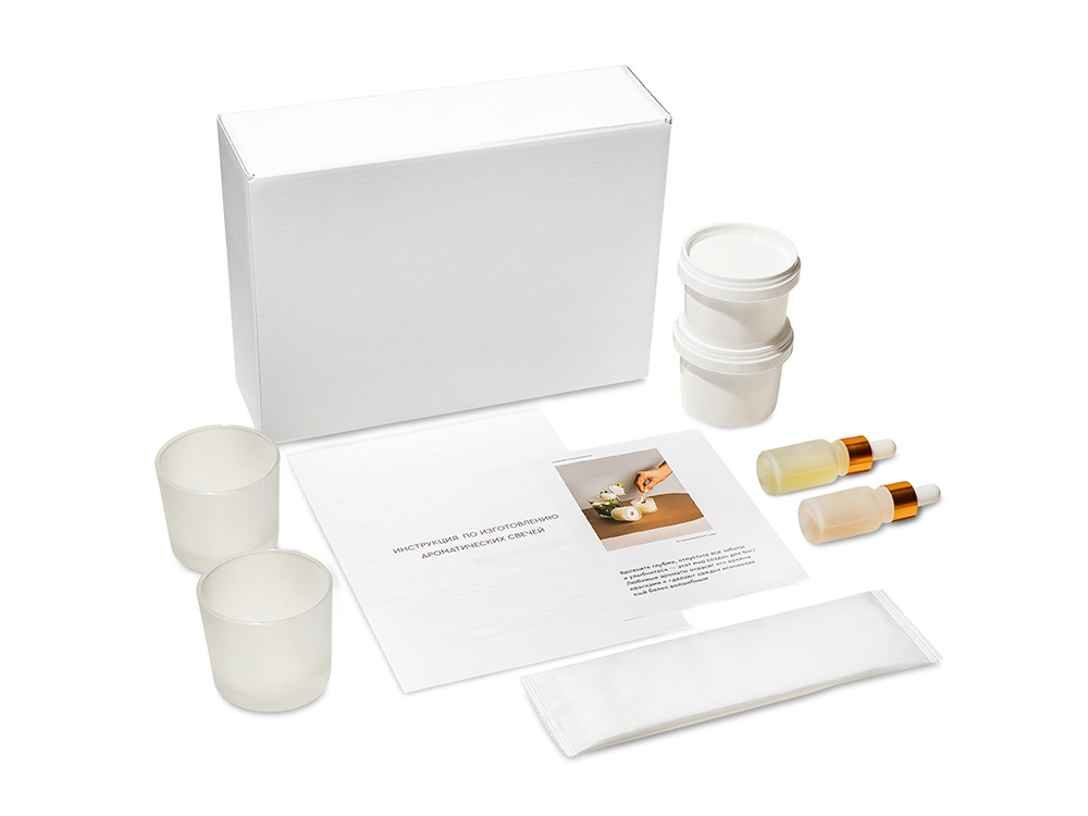Набор для создания 2-х ароматических свечей: амбра и табак/маракуйя, сандал и пачули (без лого LM)-1