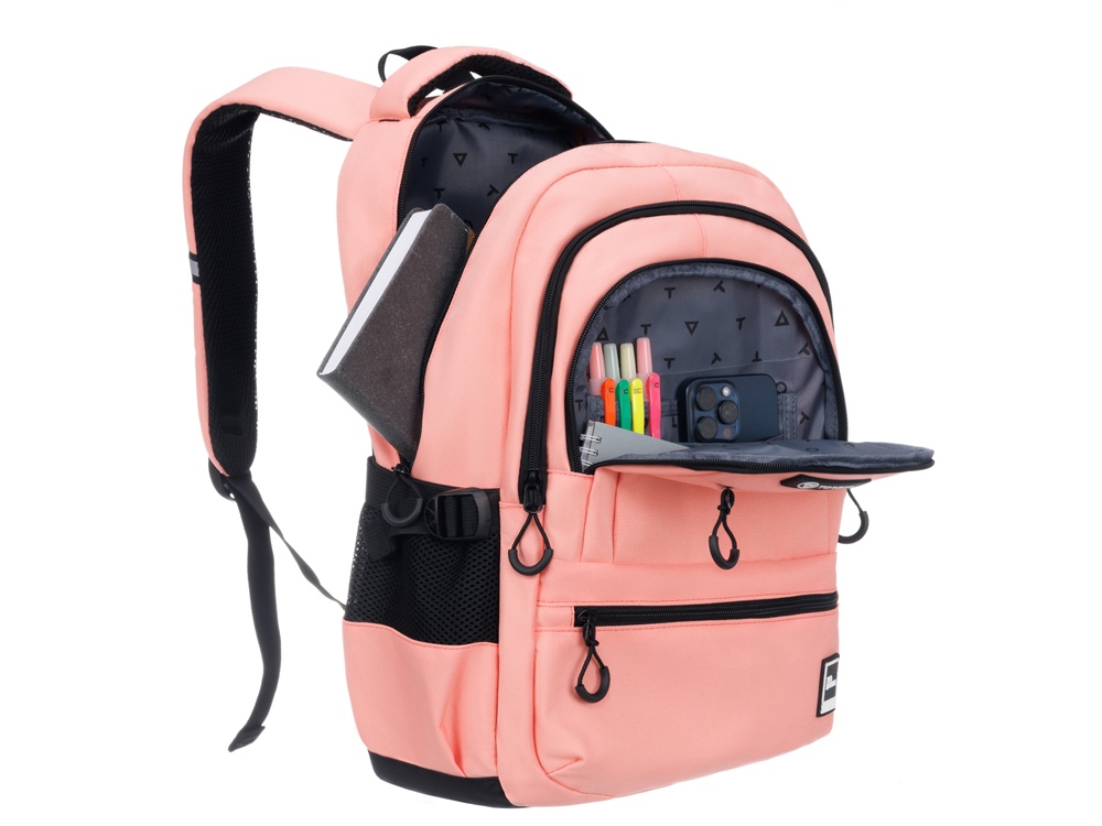 Рюкзак TORBER CLASS X, персиковый, 46 х 32 х 13 см + Мешок для сменной обуви в подарок!-4