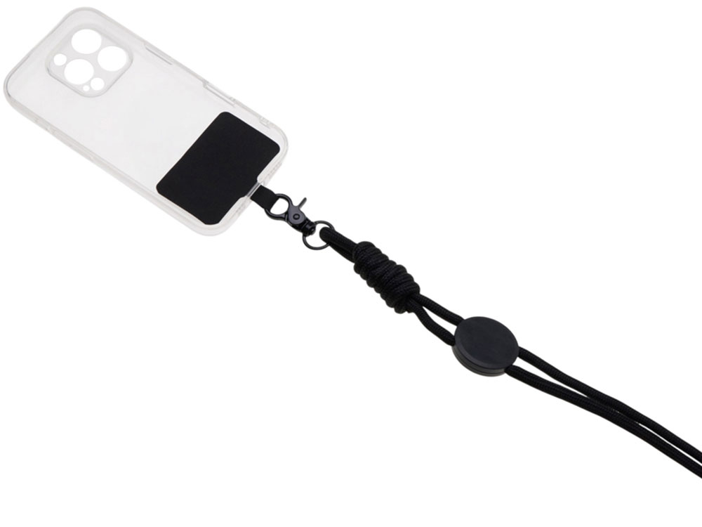 Ремешок на шею для телефона Нэко, черный-2