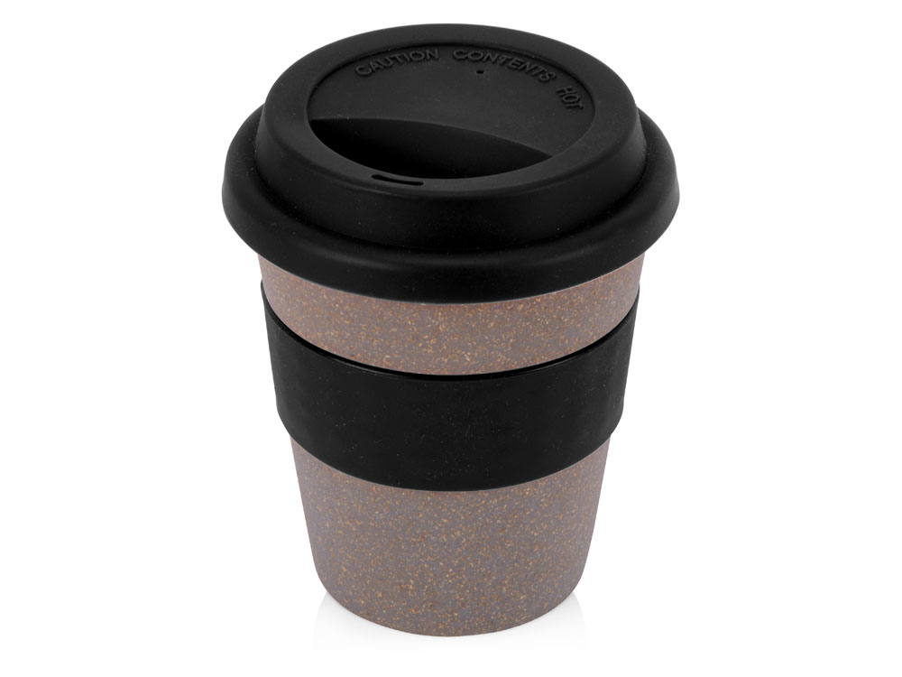 Стакан с силиконовой крышкой Cafe, черный-0