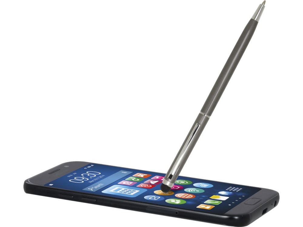 Шариковая ручка Ore алюминиевая со стилусом - Titanium-3