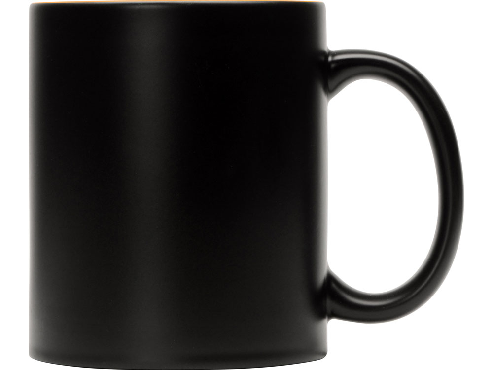 Кружка-хамелеон Surprise матовая, черный/оранжевый-1