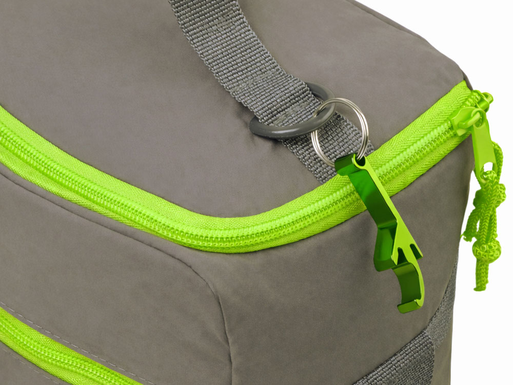 Изотермическая сумка-холодильник Neo Classic c контрастной молнией, серый/зеленое яблоко-9