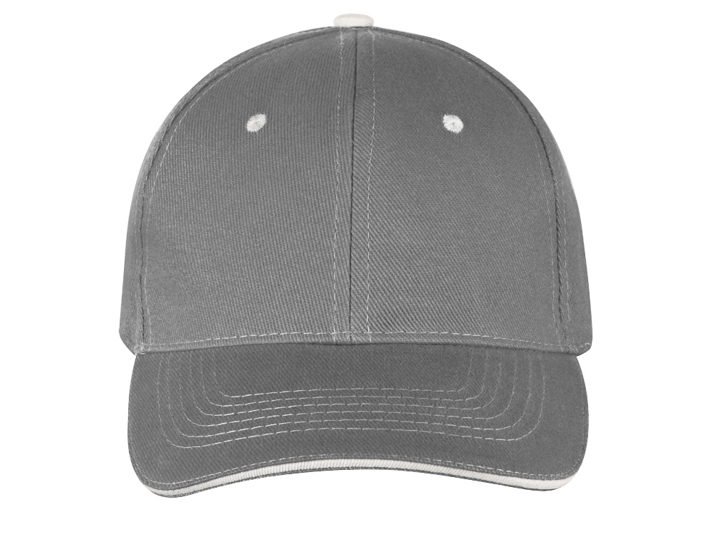 Бейсболка New Castle 6-ти панельная, серый/белый-4