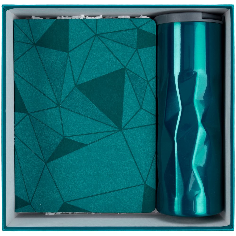 Набор Gems: ежедневник и термостакан, бирюзовый-1