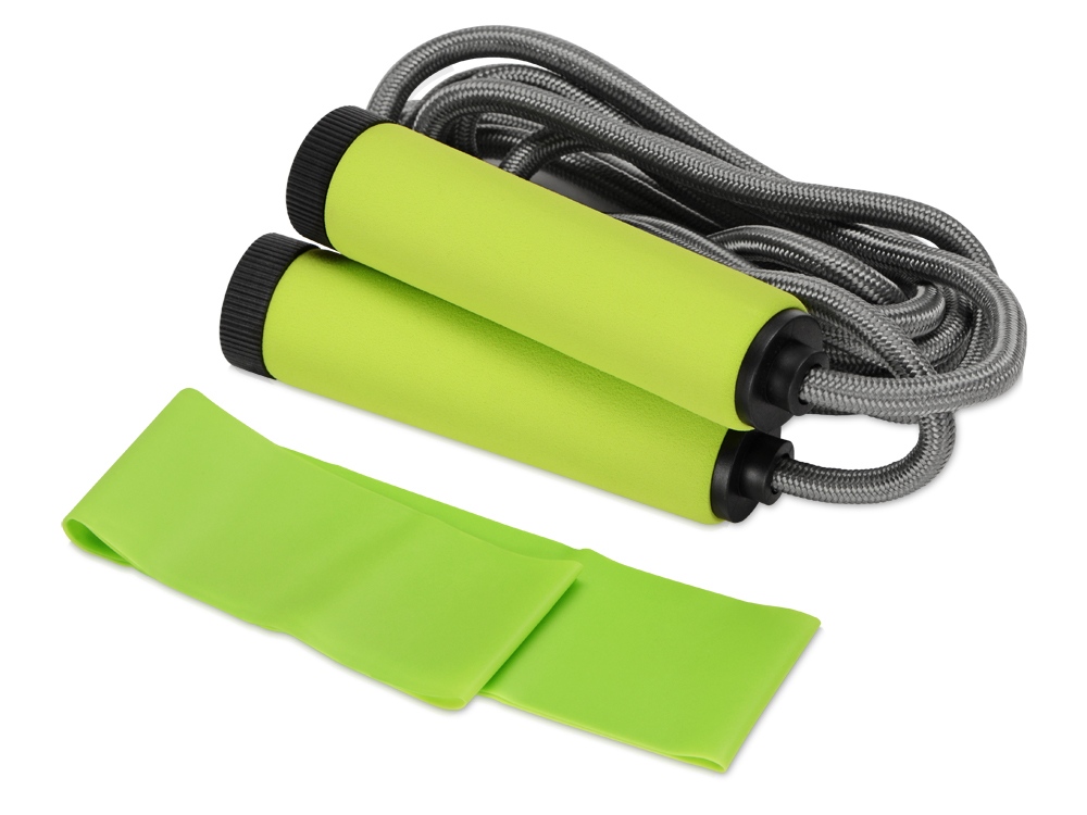 Набор для фитнеса Balance с лентой и скакалками, зеленое яблоко-0
