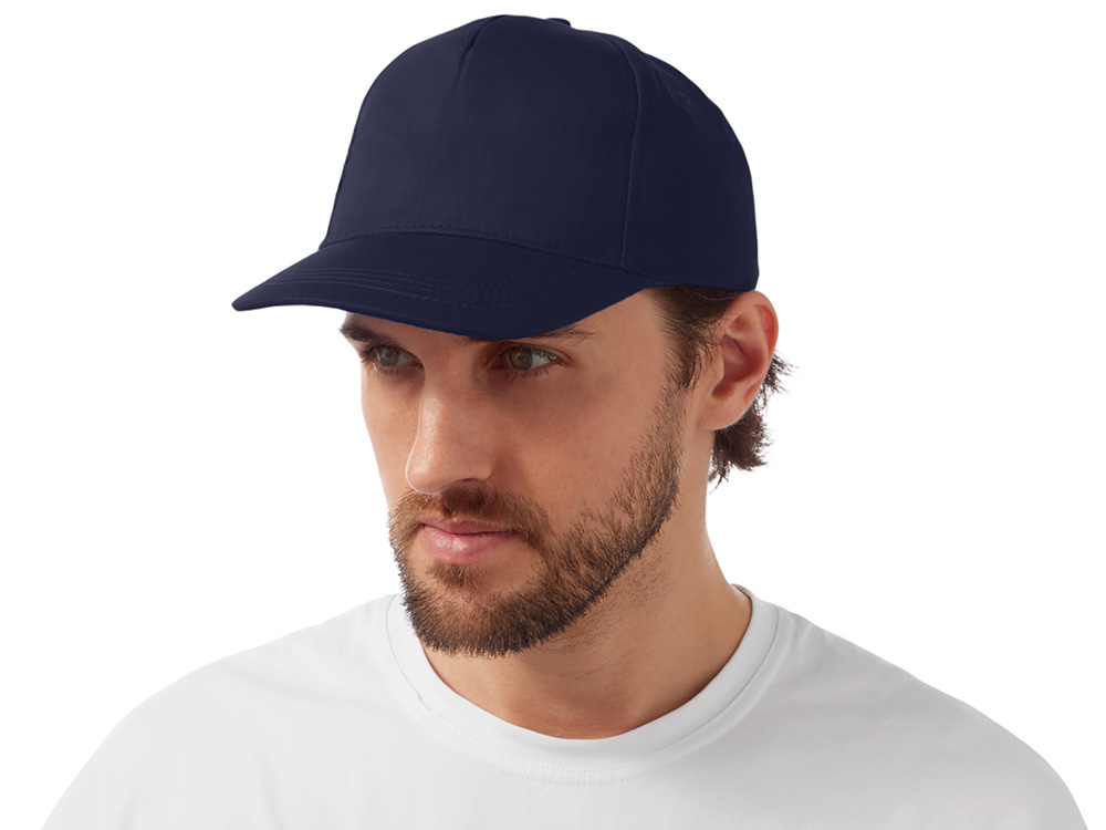 Бейсболка Мемфис 230 5-панельная, темно-синяя-1