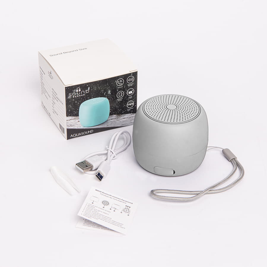 Портативная mini Bluetooth-колонка Sound Burger "Aquasound" серый, серый-6