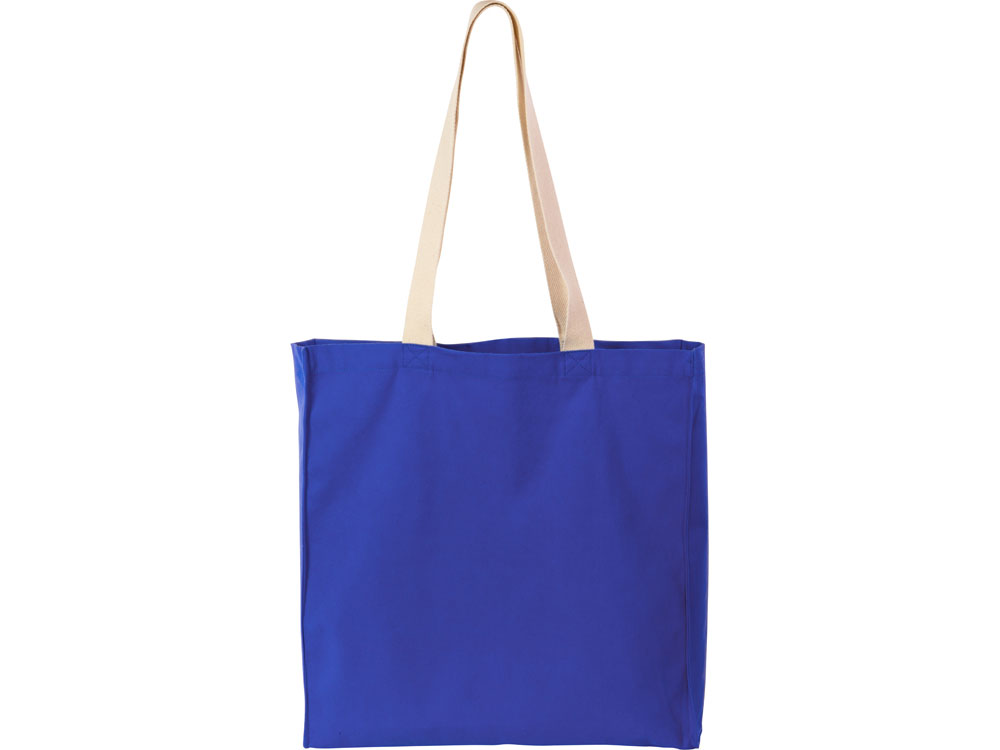 Сумка Donny из хлопка с донной складкой и парусиновыми ручками, синий-2