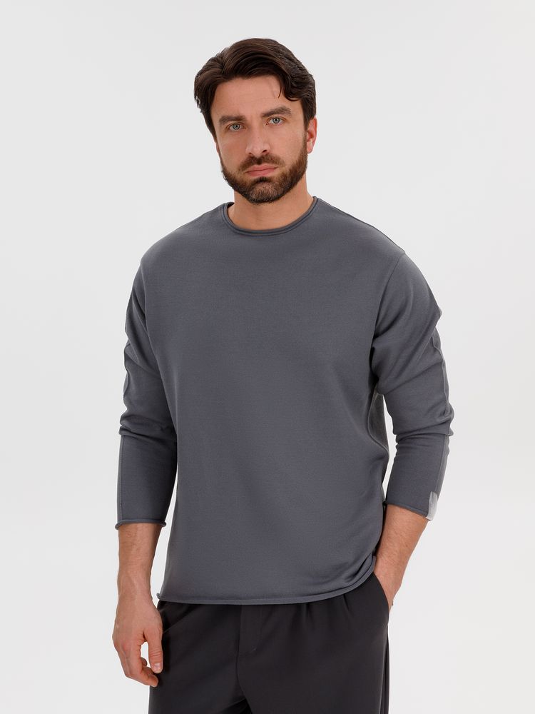 Лонгслив унисекс Siluetti Fuori, серый-5