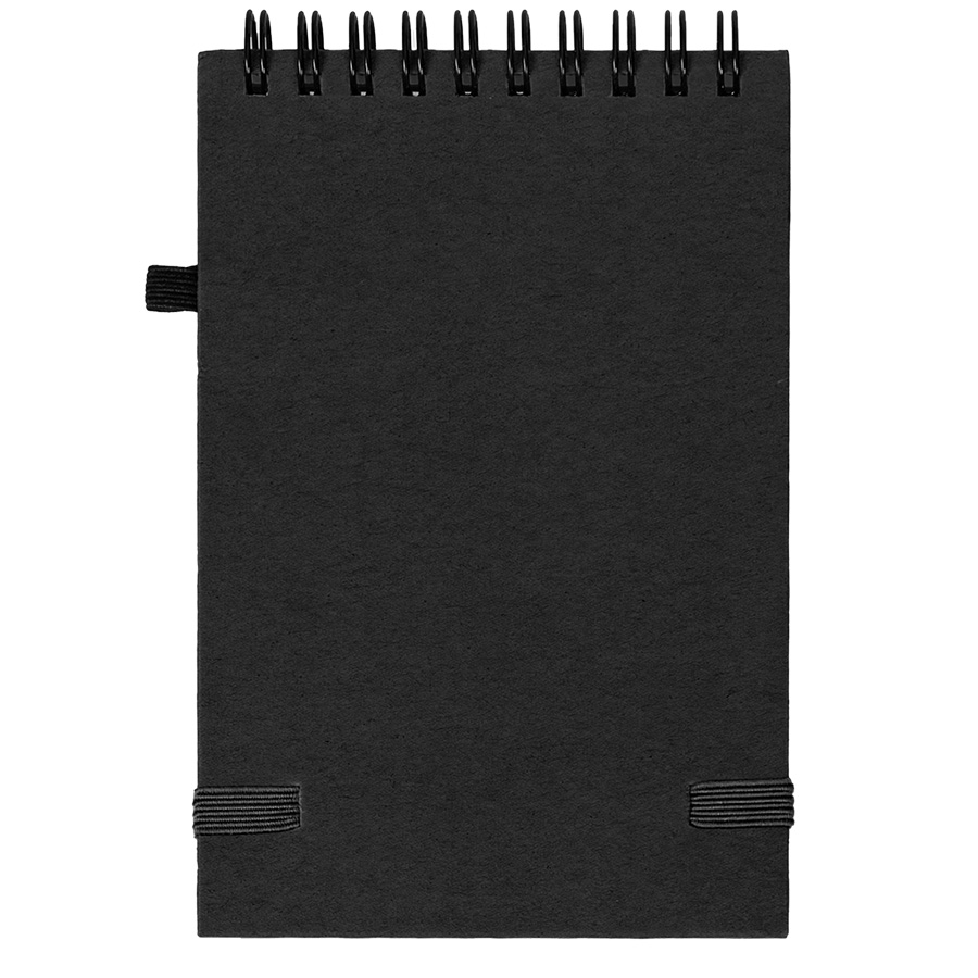 Блокнот на спирали MEMO, размер 95х145 мм, черный, блок в клетку, черный-2