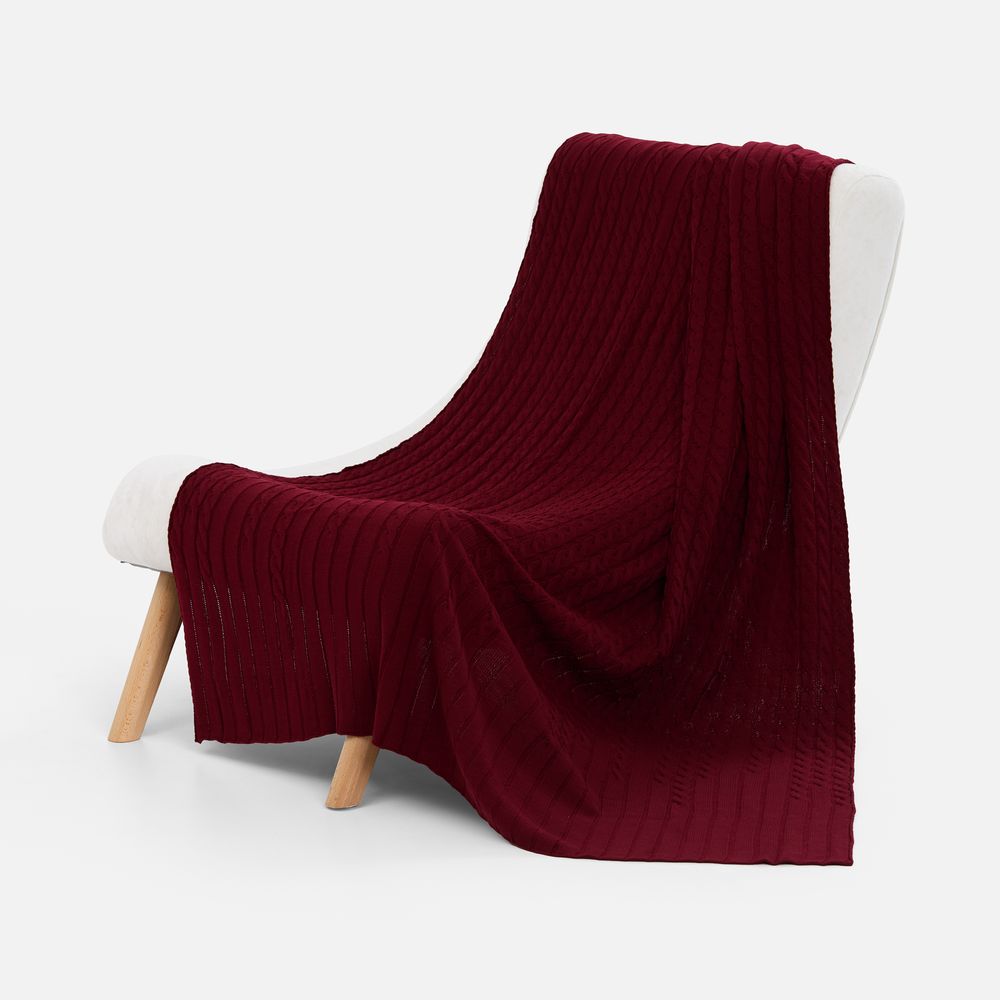 Плед Tressa, темно-красный-1