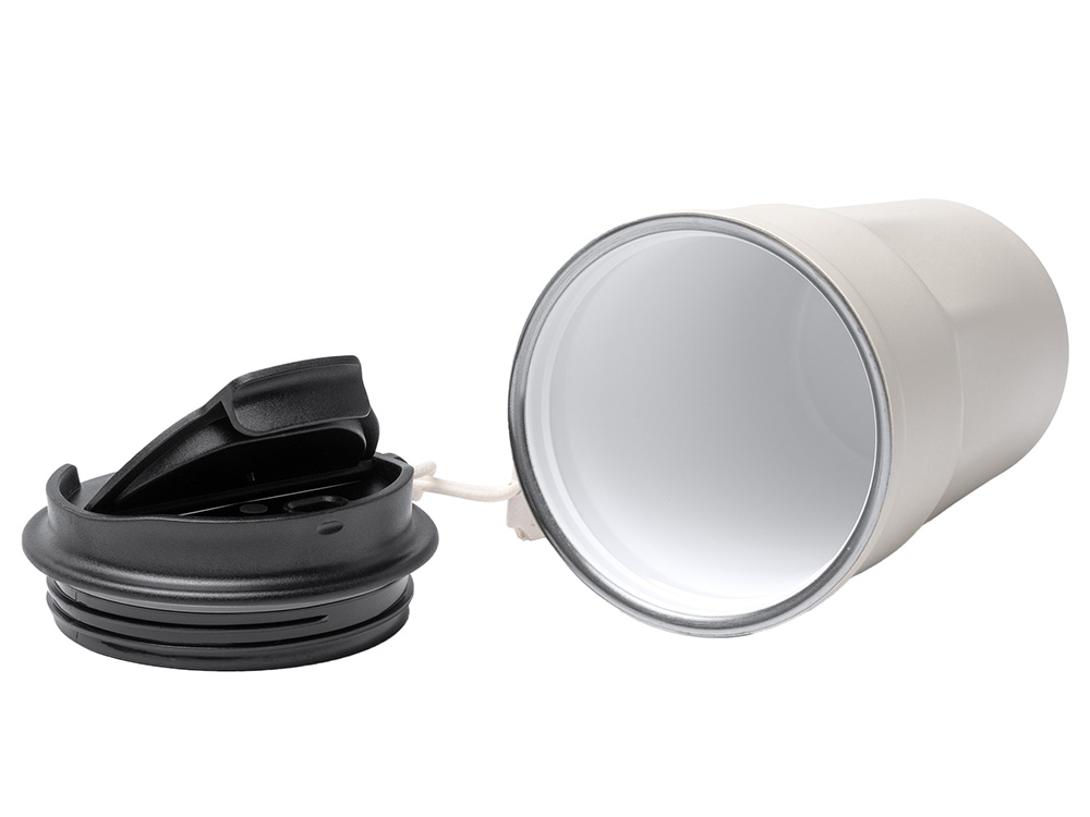 Термокружка KEURY из нержавеющей стали с двойными стенками и ручкой с керамической слоем, белый-2