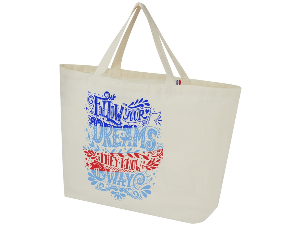 Переработанная эко-сумка Cannes плотностью 200 г/м2 вторичной переработки - Натуральный-4