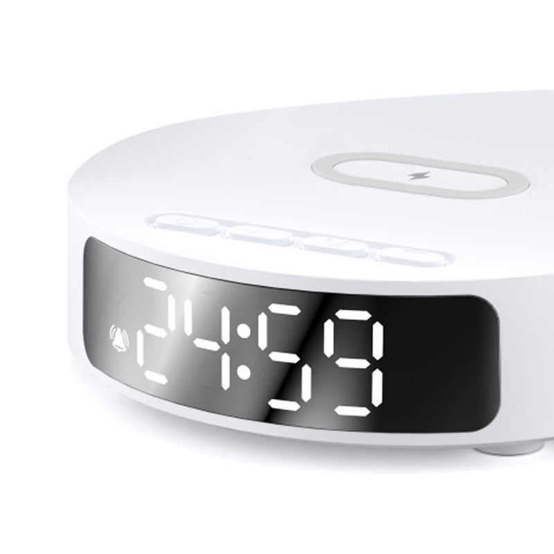 Часы с беспроводной зарядкой Dovel 3в1, Белый-1