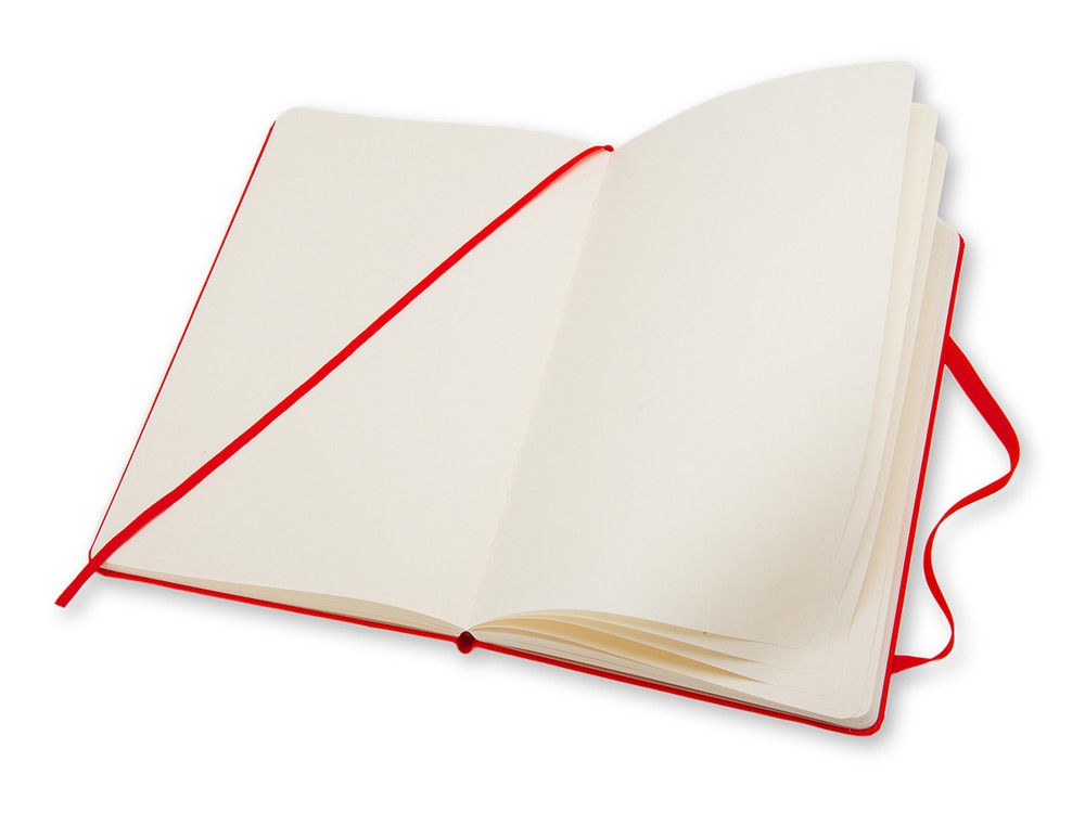 Записная книжка Moleskine Classic (нелинованный) в твердой обложке, Large (13х21см), красный-2