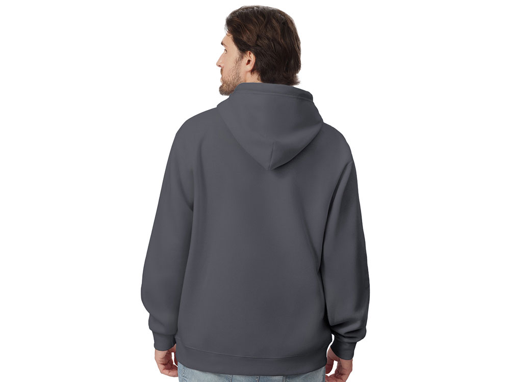 Толстовка с капюшоном оверсайз Lisbon унисекс, темно-серый-5