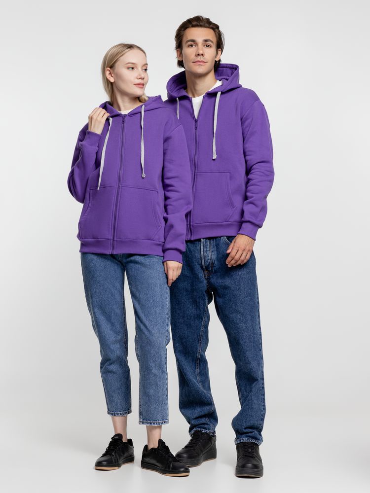 Толстовка на молнии с капюшоном Siverga Heavy, фиолетовая-5