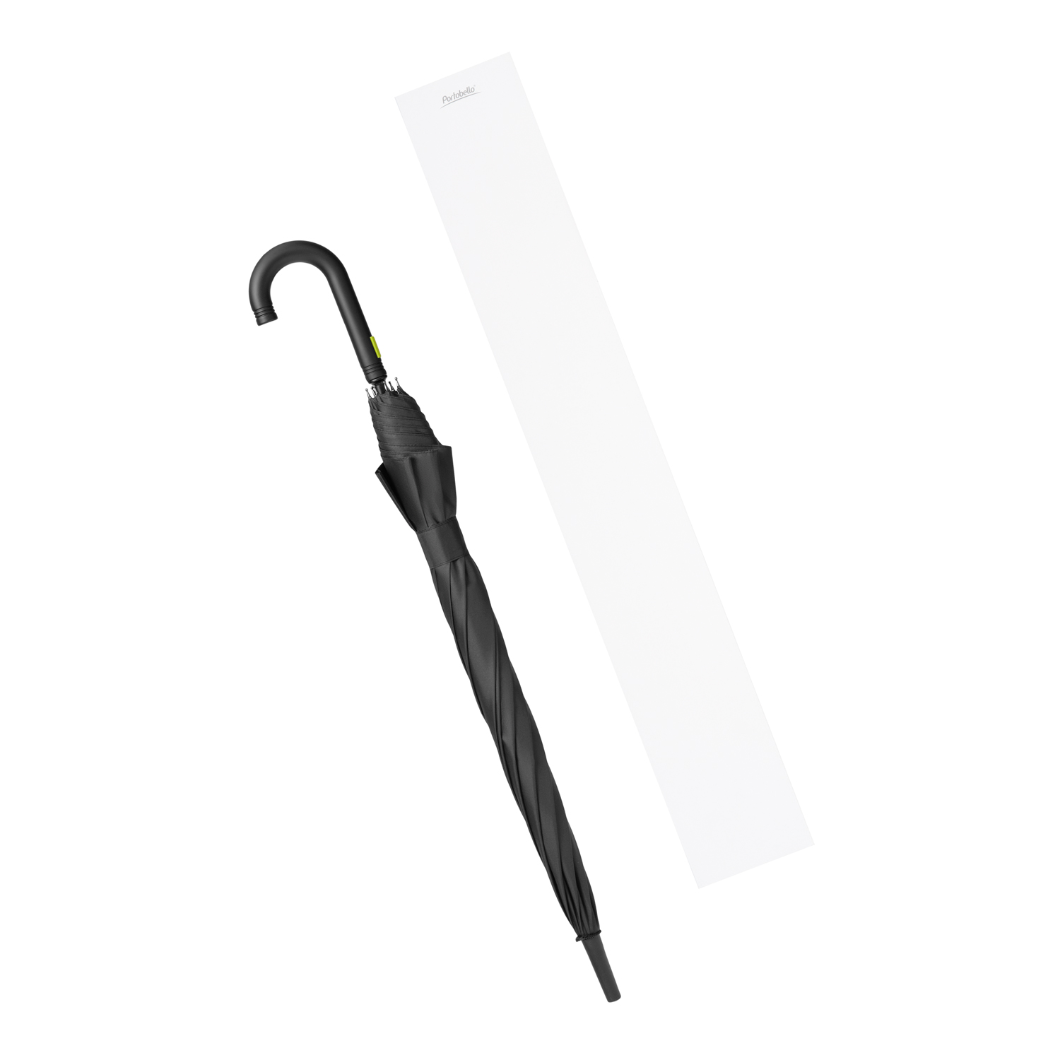 Зонт-трость Quantum, черный/салатовый-14