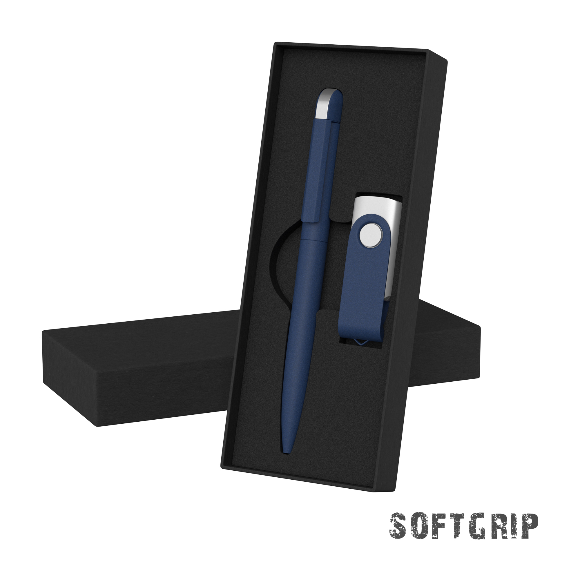 Набор ручка + флеш-карта 16 Гб в футляре,  покрытие softgrip-0