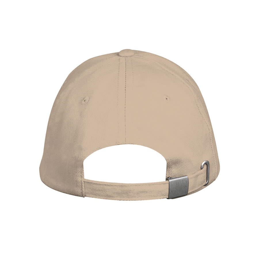 Бейсболка LONG BEACH, 5 клиньев, металлическая застежка, бежевый-3