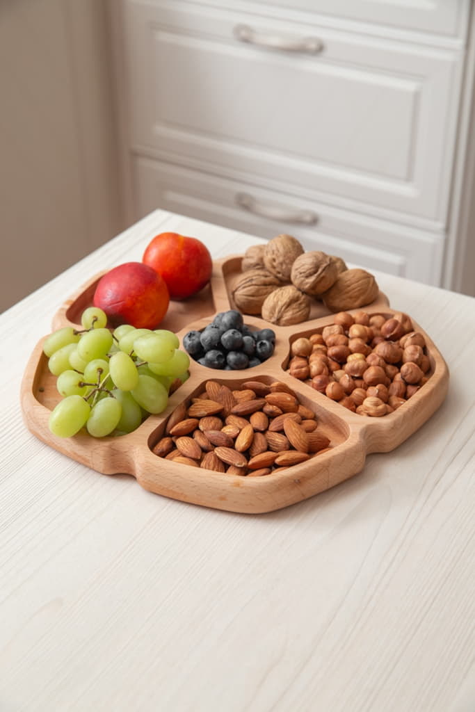 Менажница цветок, 23см, бук, светло-коричневый-2