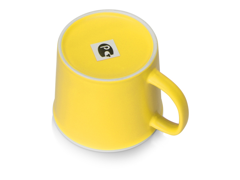 Матовая кружка Nancy 360 мл цветная снаружи, белая внутри, желтый-2