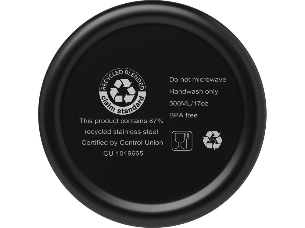 Бутылка с вакуумной изоляцией Vasa объемом 500 мл, сплошной черный-3