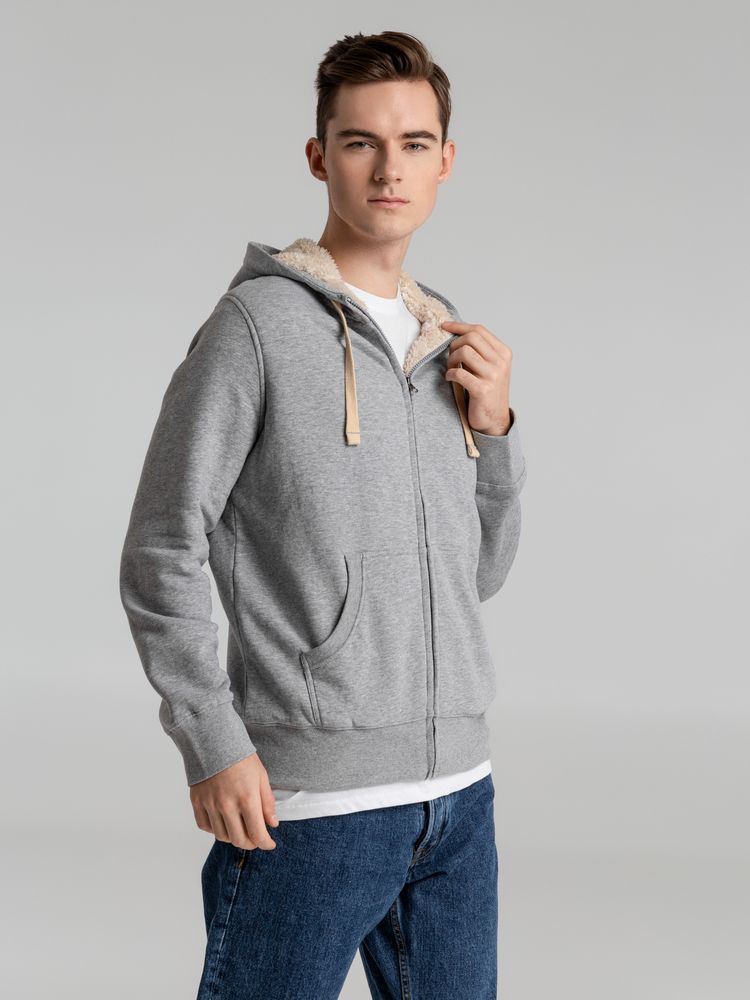 Толстовка унисекс на молнии Sherpa 280, серый меланж-5