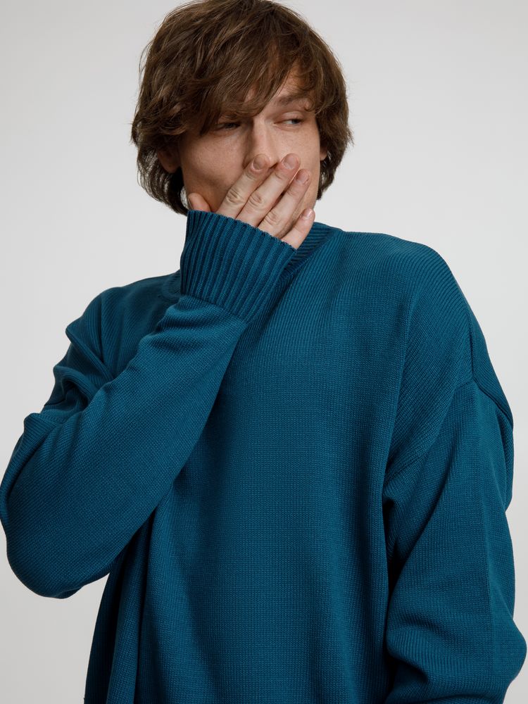 Джемпер оверсайз унисекс Stated в сумке, синий (морская волна)-5