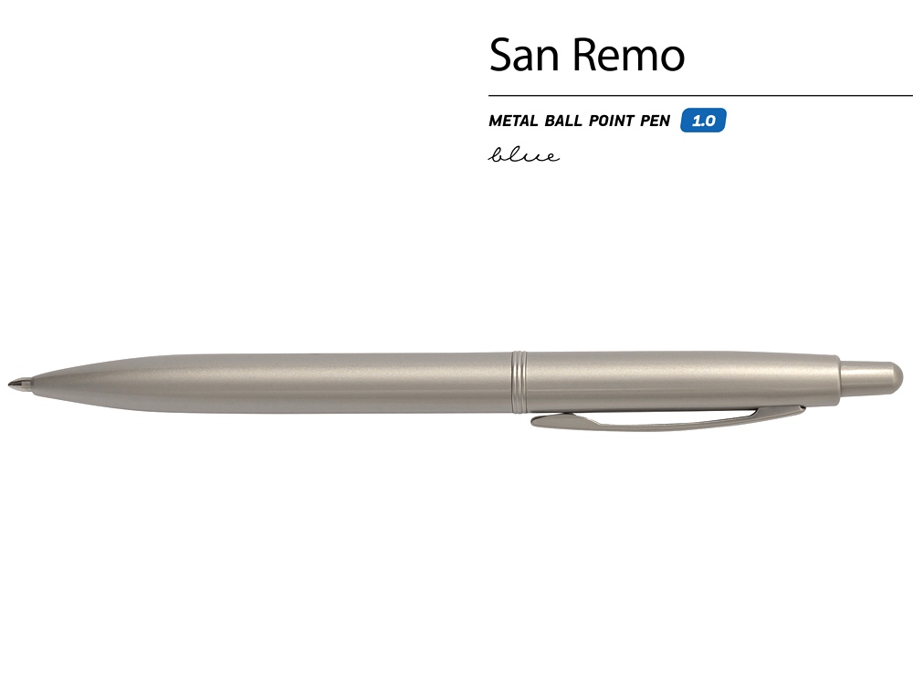 Ручка металлическая шариковая San Remo, шампань-1