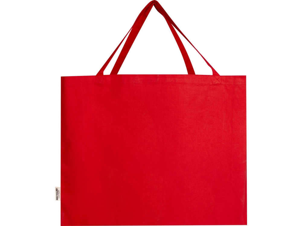 Odessa большая эко-сумка из переработанного хлопка, сертифицированного согласно GRS, плотностью 220 г/м² - Красный-2