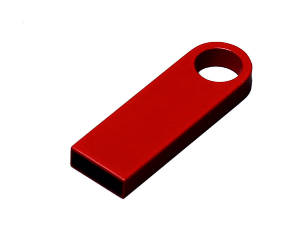 USB 2.0-флешка на 4 Гб с мини чипом и круглым отверстием, красный-0