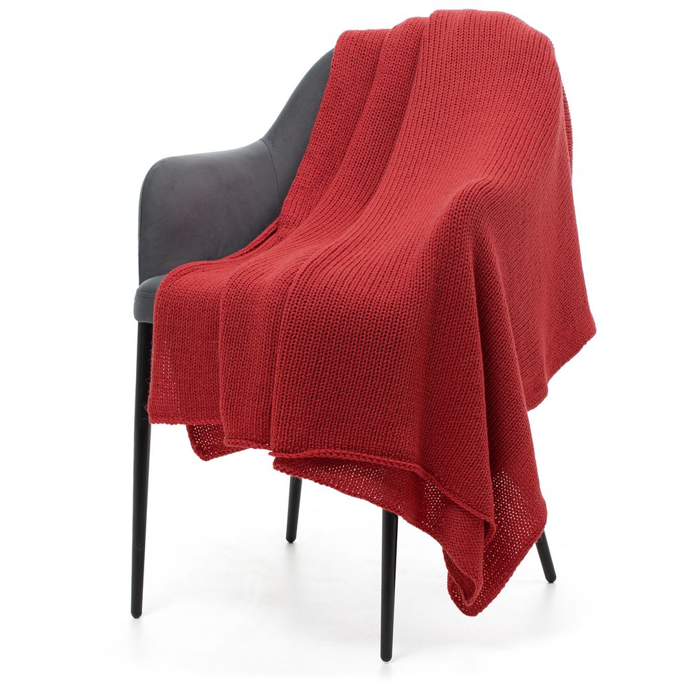 Плед Knitly, красный (коралл)-0