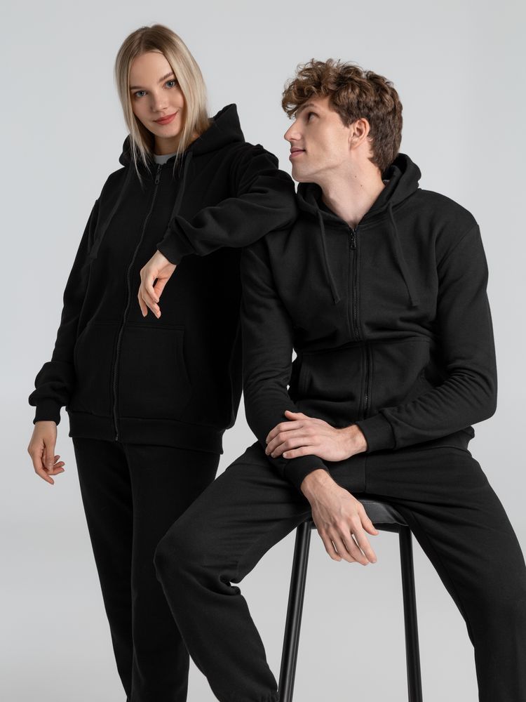 Толстовка на молнии с капюшоном Siverga Heavy 2.0, черная-7