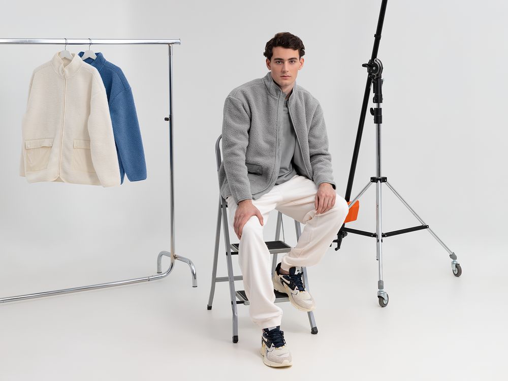 Куртка унисекс Oblako, светло-серая-5