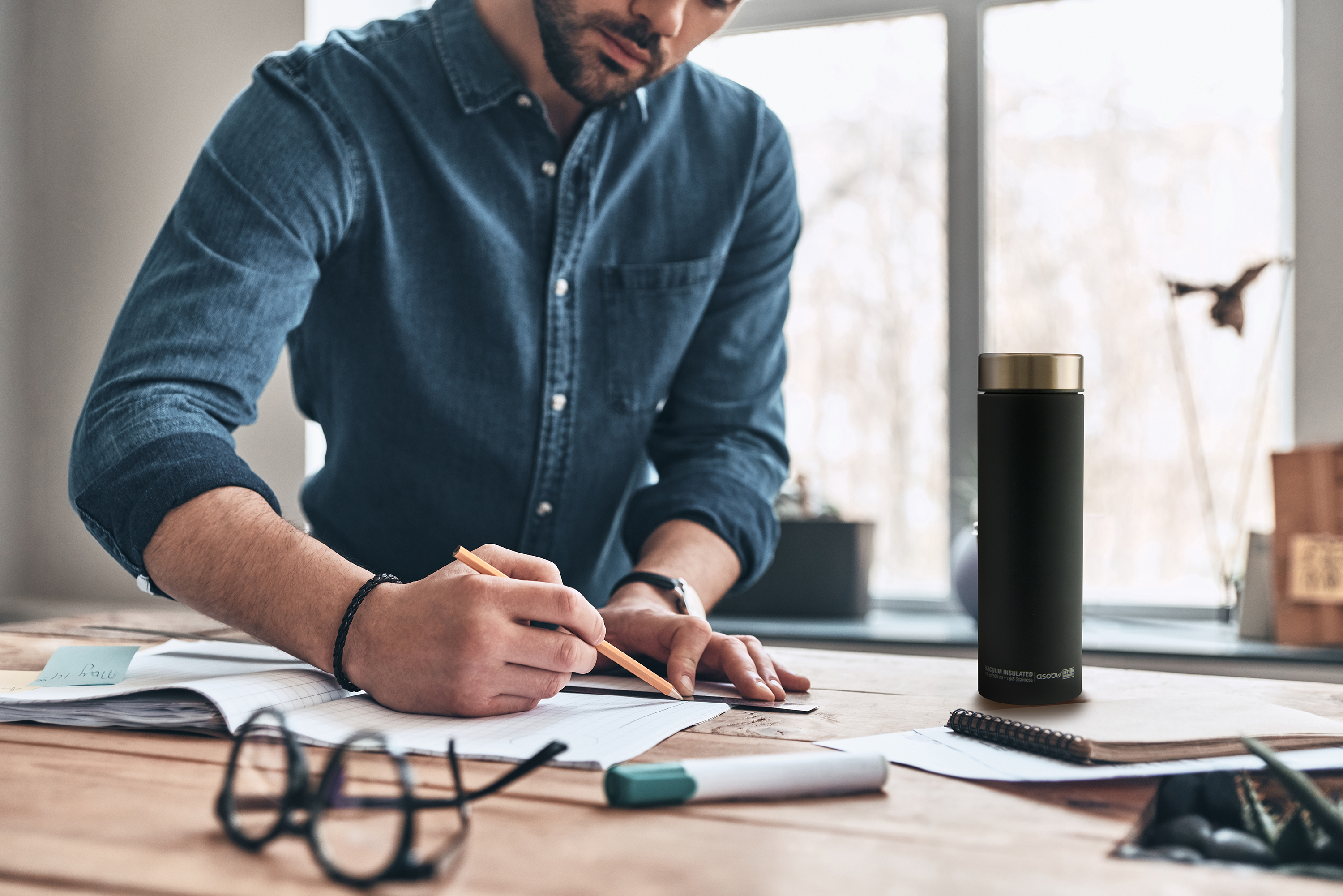 Термос LE BATON, 500 мл, черный/золото-6