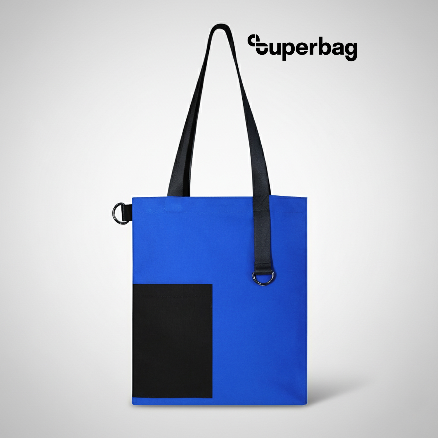 Шоппер Superbag Color (синий с чёрным)-0