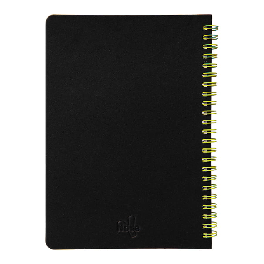 Блокнот на двойной пружине HELIX, 143 х 205 мм, черный с желтым, блок в линейку
, черный, желтый-2