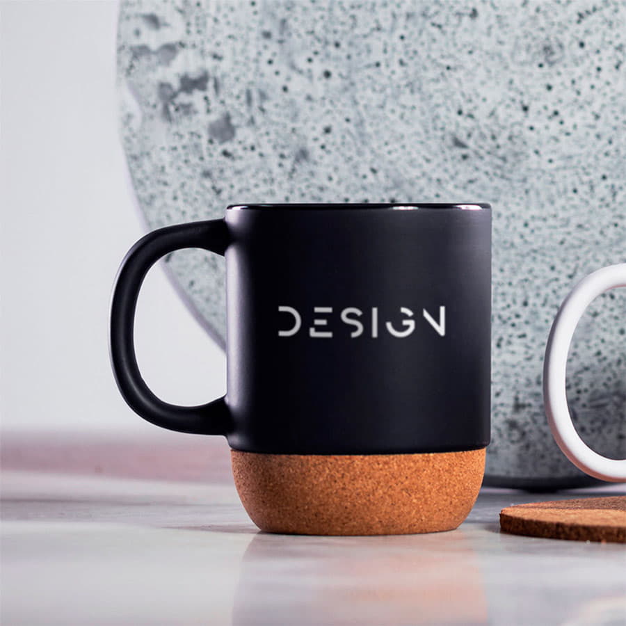 Кружка BOKUN, пробковое дерево, керамика, черный-2