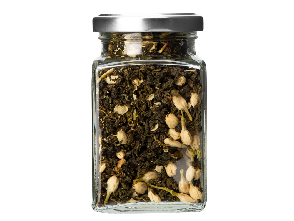 Чай зеленый, серия Bouquet, моли хуа с бутонами жасмина, стеклянная банка-1