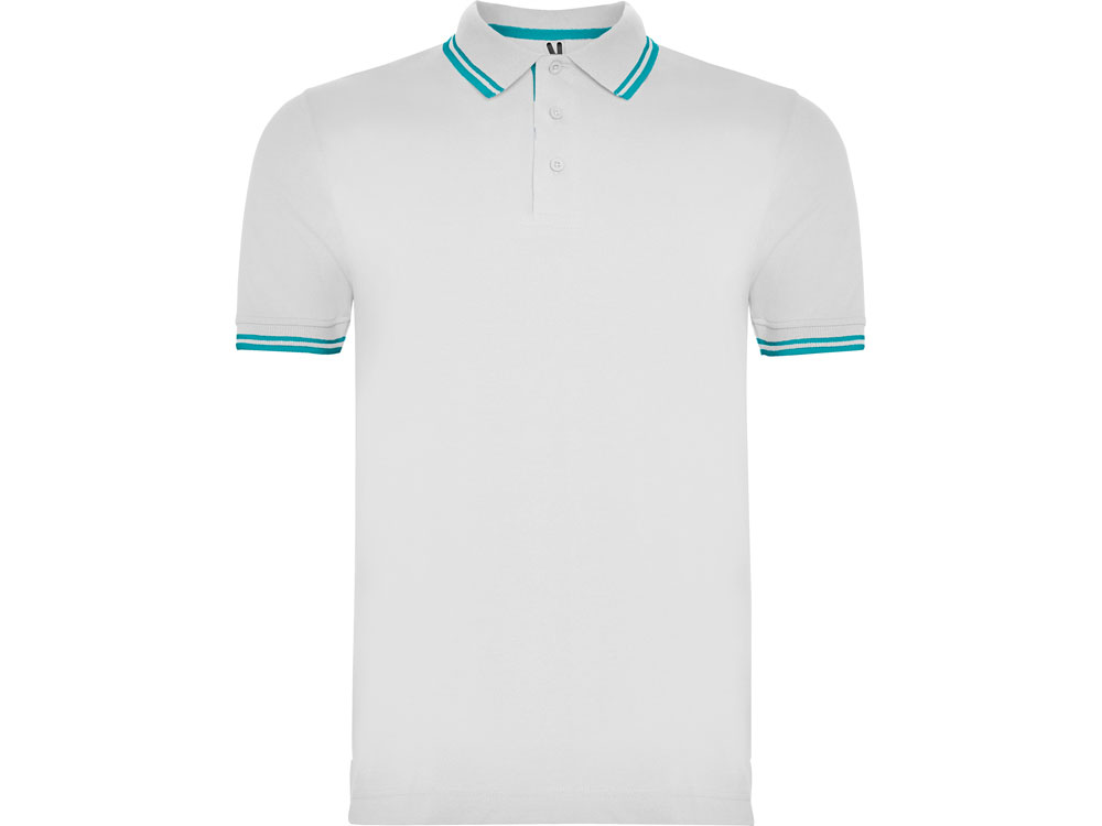 Рубашка поло Montreal мужская, белый/бирюзовый-0