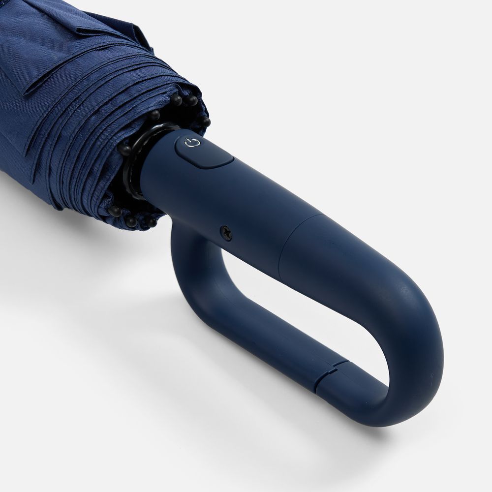 Зонт складной Skymate с УФ-защитой и ручкой-карабином, темно-синий-3