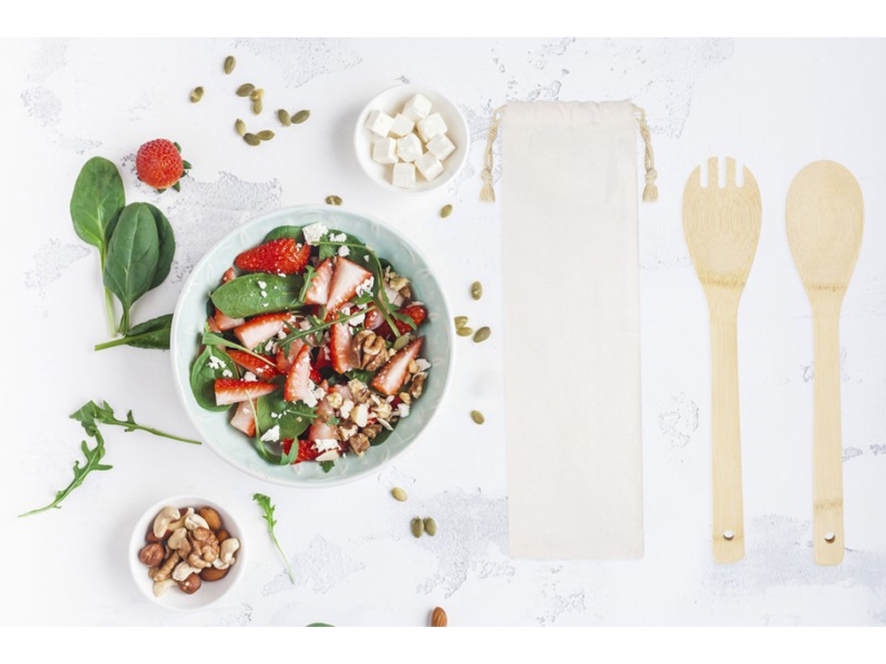 Endiv, комплект из бамбуковой ложки и вилки, natural-3