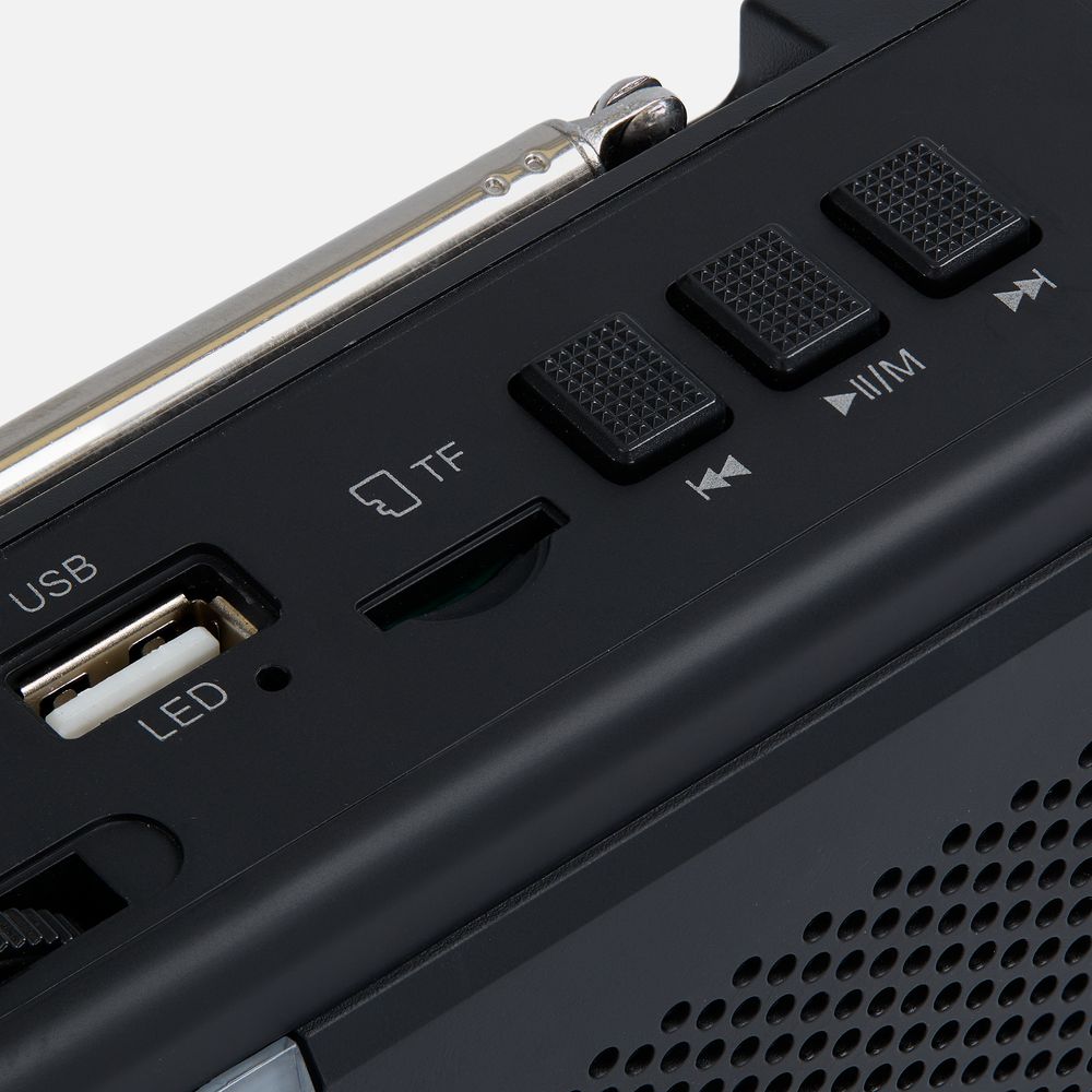 Bluetooth-колонка с радио Comradio, черная-4