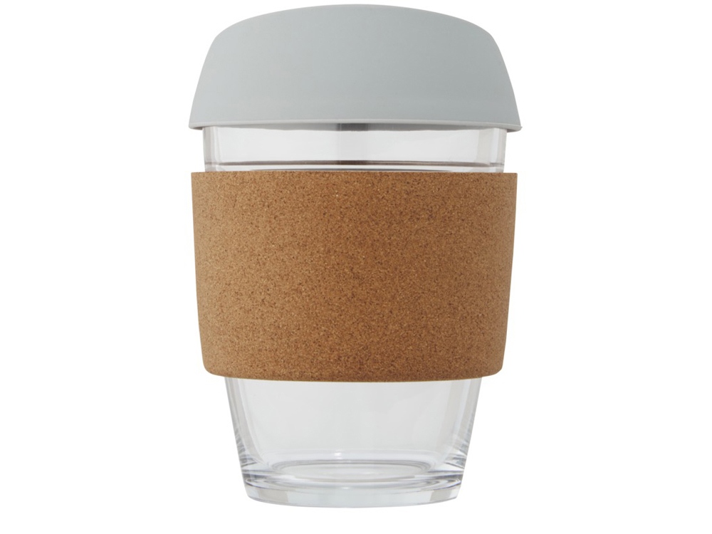 Lidan Кружка из объемом 360 мл с пробковым держателем и силиконовой крышкой, серый-1