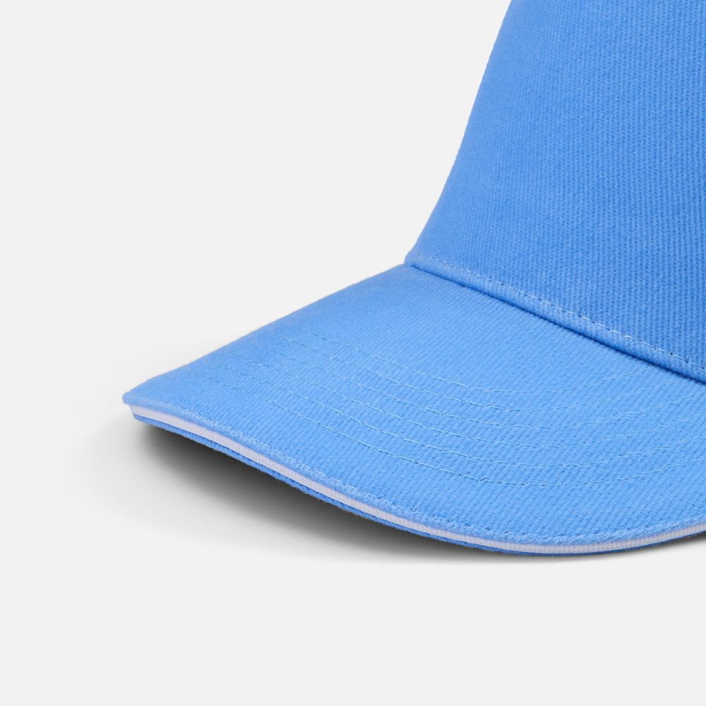 Бейсболка Classic 2.0, синяя с белым кантом-1