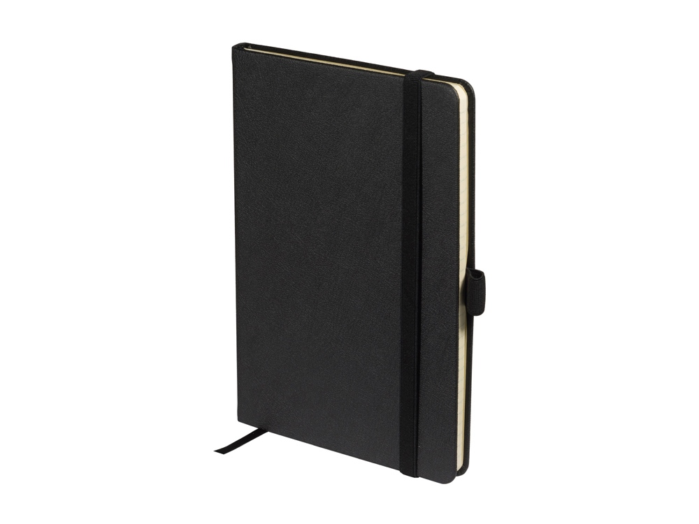 Блокнот А5  City на резинке, черный-1