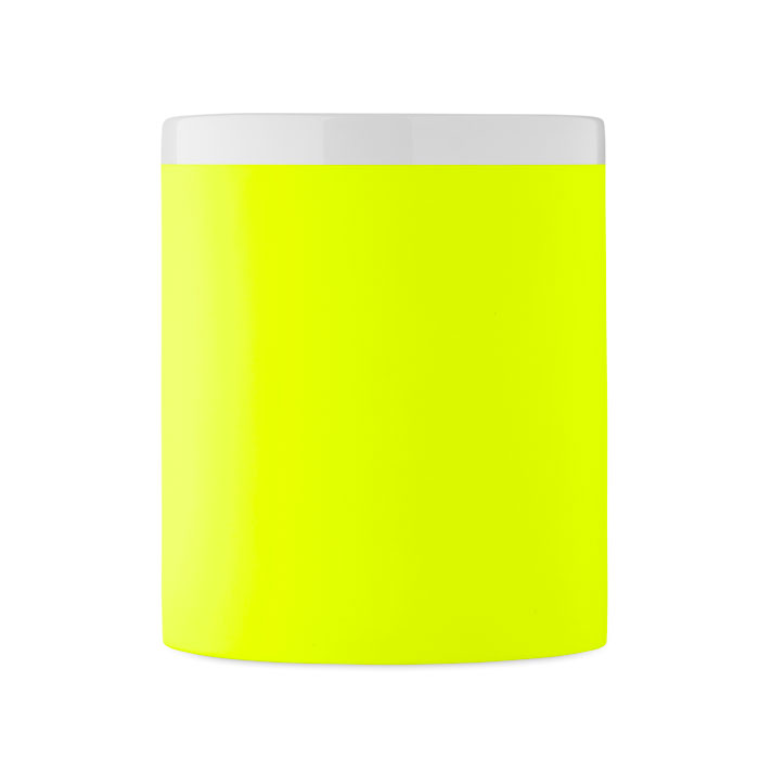 Кружка 300 мл, неоновый желтый цвет-3
